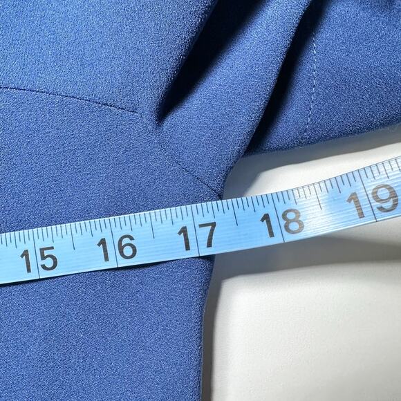 Sandro Paris Yoko Fluted Crepe Mini Dress Blue Women 3 Large - Picture 8 of 10